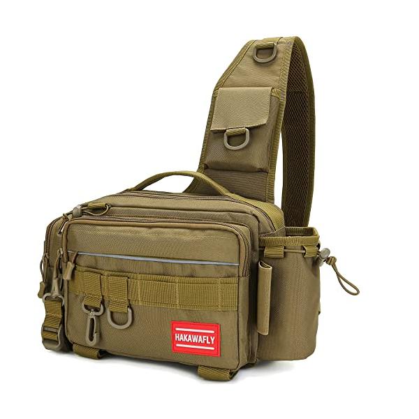 他サイト： HAKAWAFLY フィッシングバッグ5WAY ロッドベルト２点とカラビナ5点付き 釣りバッグ 防水 タックルバッグ 多機能 大容量 ランガンバの商品画像