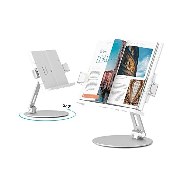 モダンローズメタル/-/-・高品質で耐久性のある：このテーブル読書スタンドは、高品質の素材であるABSとプレニウムアルミニウム合金でできています。斬新な読書体験を与えます。27*16.5ｃｍのボード（最大41.7*16.5ｃｍ）は、教科書、...