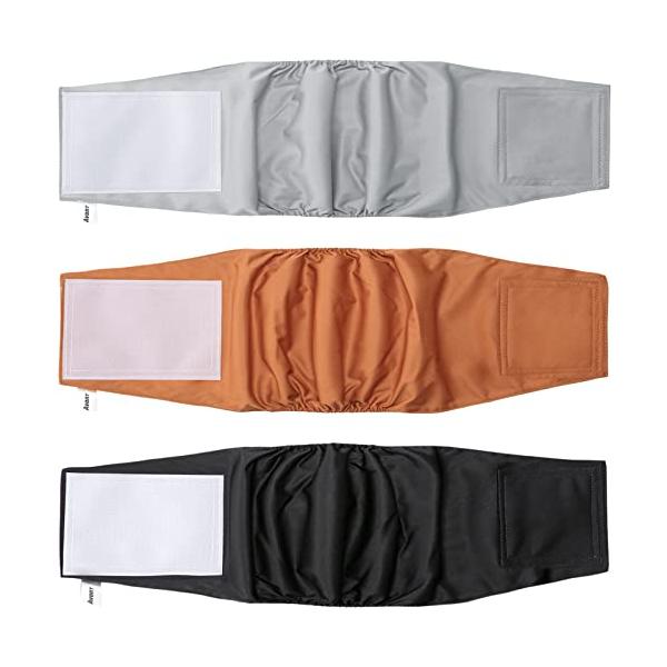 他サイト： Avont 犬用マナーベルト 3枚 オス 洗濯可 再利用 高吸収性 ウェストサイズ調整の商品画像