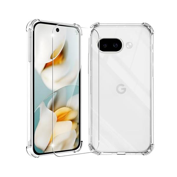 対応 Google Pixel 9A ケース クリア 黄変防止 + 9a ガラスフィルム
