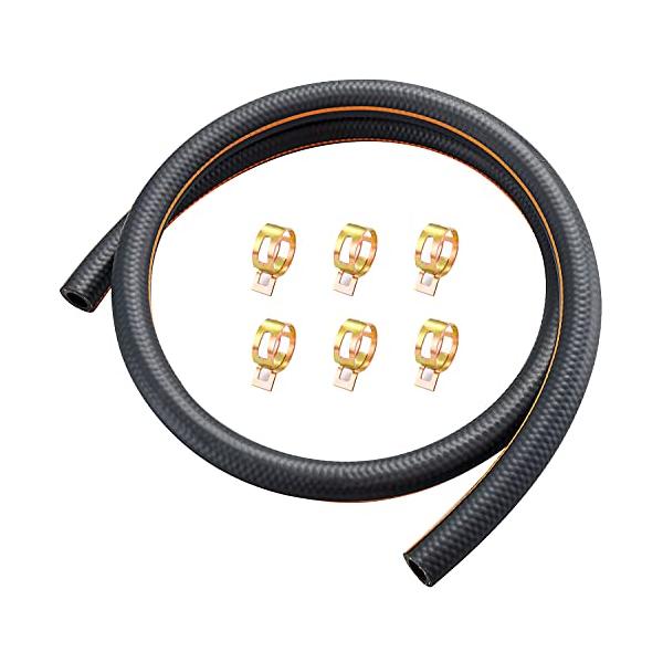 ブラック/内径10mm/-・Size:内径10mm・製品仕様製品名：内径10mm燃料ホース；モデル：三重構造；サイズ：内径10mm×外径17mm、全長1m；作業圧力：300psi(20.6bar)、破裂圧力：1200psi(82.7bar)...