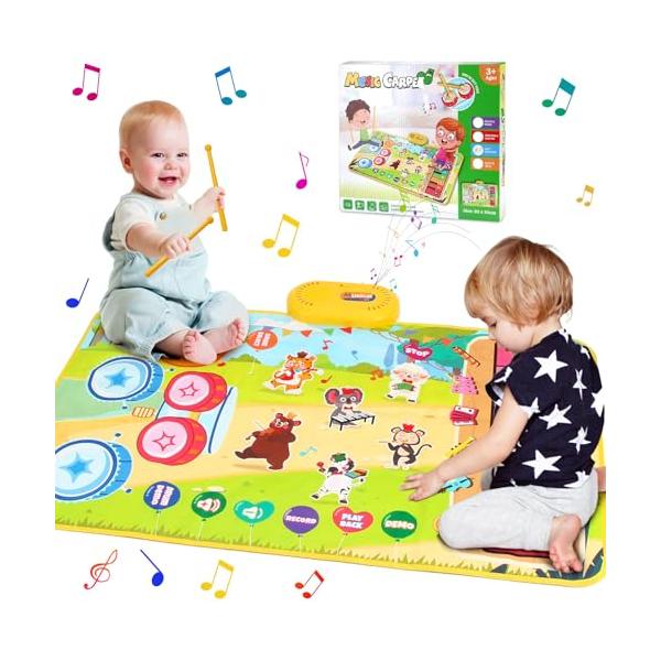 3in1 緑/-/-・Color:3in1 緑・３in1ピアノマットおもちゃ：この革新的なピアノマットは、ピアノ、ドラム、そしてシンセサイザーの 3 つのモードを完備しています。ピアノモードでは 8 つの鍵盤があり、7 種類のクラシックな楽...