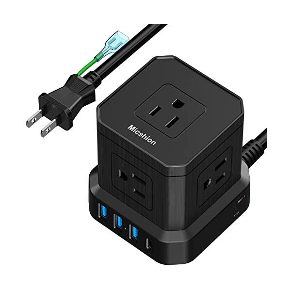 ブラック/3M/TP-VC4U6J・Size:3M・キューブ型電源タップこのタコ足コンセントは、立体集成構造を採用し、コンパクトで省スペースです。キューブ型形状により、電源タップに接続した際も隣のコンセントへの干渉を抑えます。卓上で安定感を...