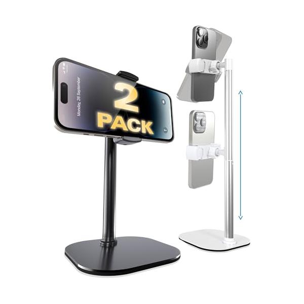 Cooper ChatStand 2個セット - 高さ調整なデスク用スマホスタンド | 回転・角度調整・9-14インチ伸縮で目線に合わせるスマホ