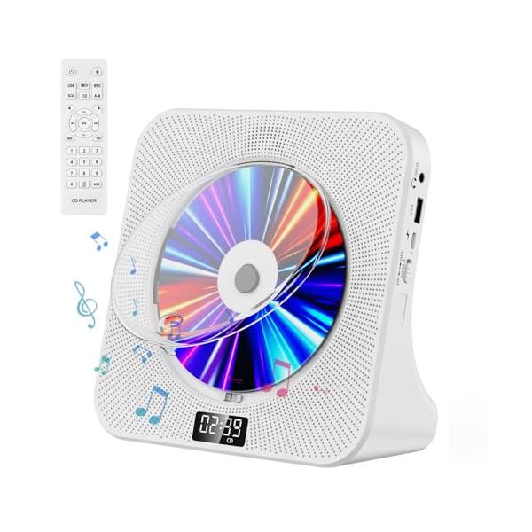 他サイト： Fohil CDプレーヤー デスク Bluetooth受信/送信 HiFiスピーカー内蔵 cdプレイヤー 多機能 FM/LINE/USB再生対応の商品画像