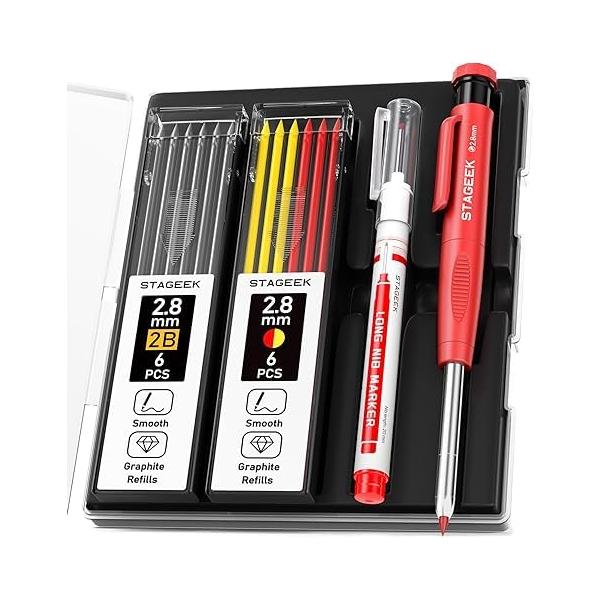 STAGEEK 建築用シャーペン 2.8mm 1本セット シャー芯付き 建設用鉛筆