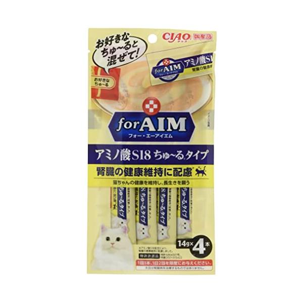 他サイト： チャオ(CIAO)猫forAIMちゅ~る腎臓の健康維持に配慮アミノ酸S18ちゅ~るタイプ4本6個セットの商品画像