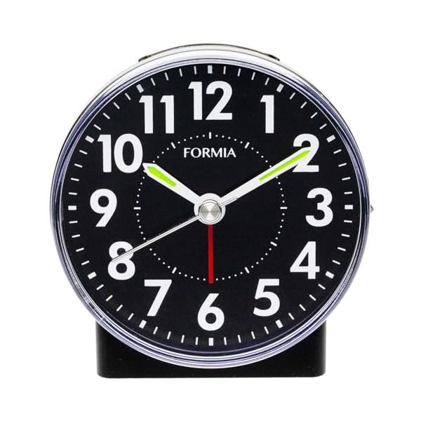 他サイト： Formia(フォルミア) 置き時計 目覚まし時計 見やすい 連続秒針 電子音 スヌーズ ライト アナログ 保土ヶ谷電子販売 ブラック HT-Aの商品画像