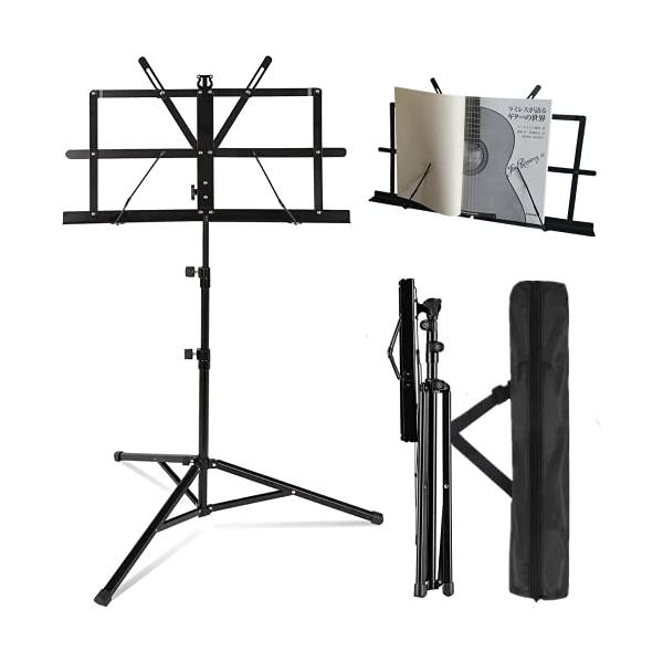 他サイト： COCOSUN2023最新卓上版 譜面台 楽譜 折りたたみ式 1つの功能 読書台 卓上 筆記台 楽譜たて 楽譜スタンド ブックスタンド デスクトの商品画像