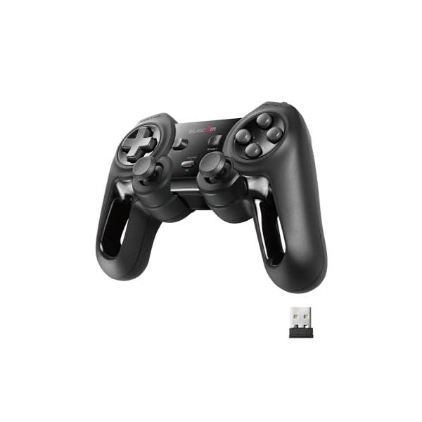 他サイト： エレコム ワイヤレス ゲームパッド 13ボタン Xinput 振動 連射 高耐久 ブラック JC-U4113SBKの商品画像