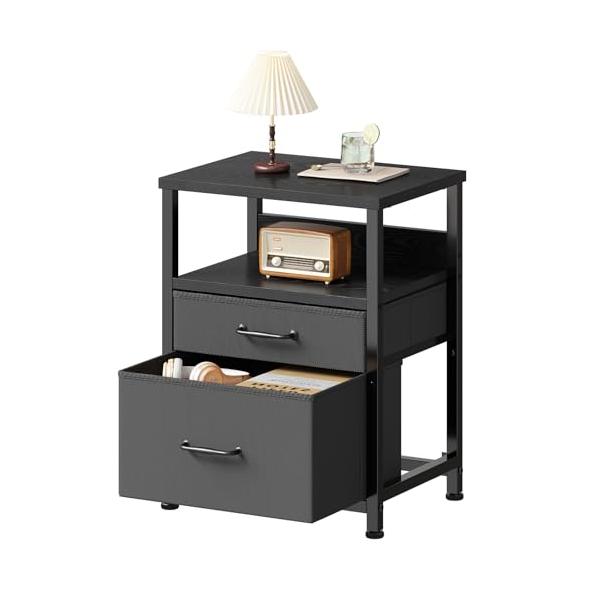 ブラック/-/-・Color:ブラック・収納力と美しさを兼ね備え天板が二重になっているので、手に取るものが多くなり、収納スペースが増えました。引き出しが二つあるので、あまり使わない物や小物を入れることができます。ホコリを防ぐだけでなく、雑多...