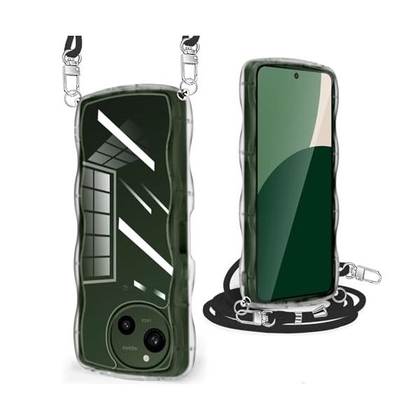 AQUOS R9/R10 ケース クリア ショルダー ストラップ付き SH-51F/SH-51E