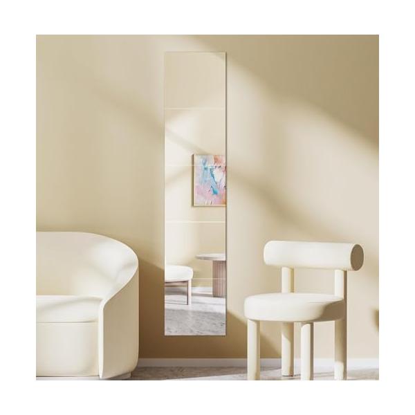 シルバー/長さ150 x 幅28 cm/Mer13-01-new・5枚セットで完璧な全身映し鏡面を縦に並べると、高さ150×幅28cmまたは高さ140×幅30cmの全身鏡を実現します。120cmの四枚セットよりも、全身を完全に映すことができ...