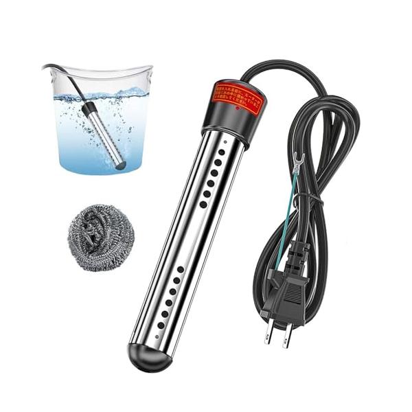LBFXQ投げ込みヒーター 電気浸漬給湯器ロッド プールヒーター 1500w 自動電源オフ 浴槽用給湯器 インフレータブルプール 家庭 アウトド