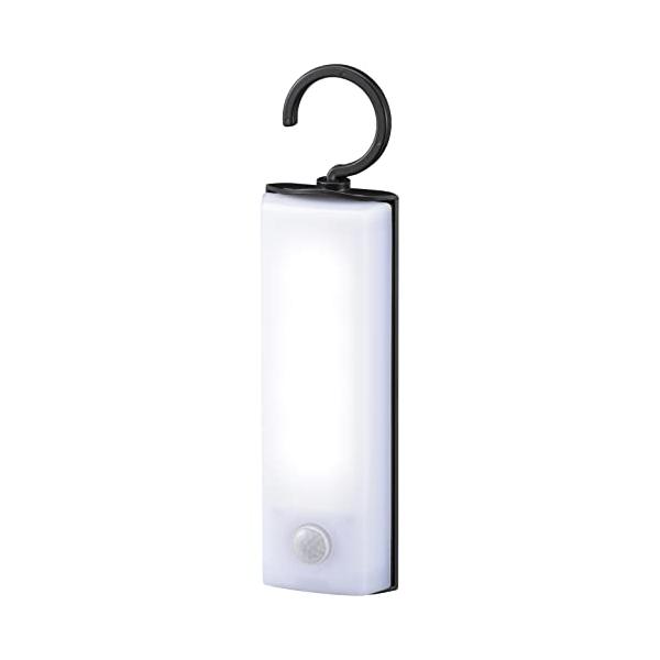 フック型ブラック/単4形電池使用/06-0145・Size:単4形電池使用Style:フック型Color:ブラック・パッケージ個数:1・明暗センサー＋人感センサー付き・周囲が暗くなると人を検知して点灯、離れてしばらくすると自動消灯・屋外でも...