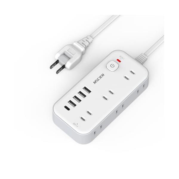 -/3m/YP35U・Size:3m・1台11役・電源タップusb付き：6個のAC差込口、1個のUSB-Cポートと4個のUSB-Aポートに搭載されたマルチタップ。最大11台デバイスを同時に充電でき、コンセント不足問題を解決します。正面と側面...