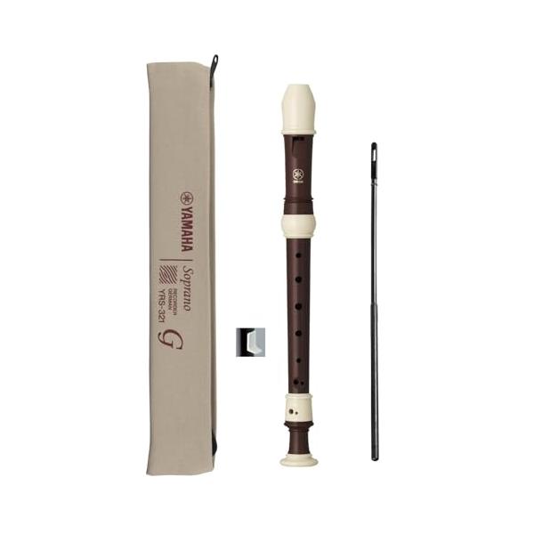 他サイト： ヤマハ YAMAHA ソプラノ リコーダー ジャーマン式 YRS-321 ローズウッド調 指掛け そうじ棒 リコーダークリーム 布ケース 運指表の商品画像