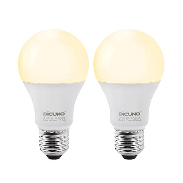 人感センサーなしDiCUNO E26口金 LED電球 明るさセンサー 電球色 9W 60W相当 800lm 2700k 明暗センサ電球 明るさで