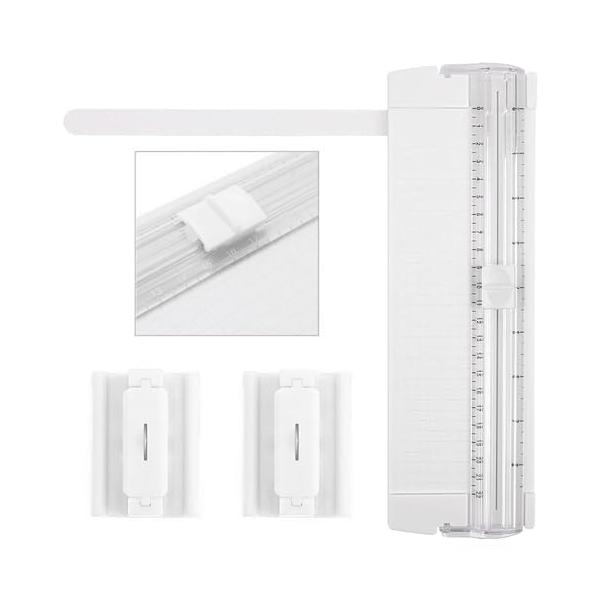 他サイト： ペーパーカッター 裁断機 小型 2個替え刃付き A4 対応 スライドカッター 双方向 厚紙 写真 コーピー用紙 文房具 スケール定規が付属 (ホの商品画像