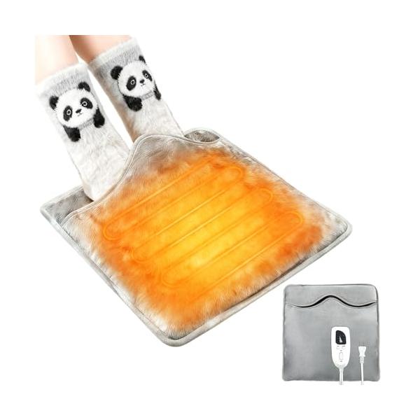 グレー/40*40cm/FT-1616・??6段階温度調節・精密温度制御で快適暖房2025年最新モデルの電気足温器/フットウォーマーは、40℃?60℃までの6段階温度調節（40/45/48/52/56/60℃）に対応。個人の体感や環境に合わ...