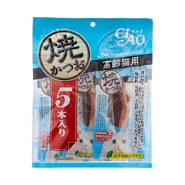 他サイト： チャオ (CIAO) 焼かつお 高齢猫用 かつお節味 5本 4個セットの商品画像