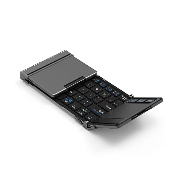 他サイト： iClever Bluetooth ワイヤレス キーボード 折り畳み モバイルキーボード タッチパッド付き マルチペアリング USB ipadの商品画像