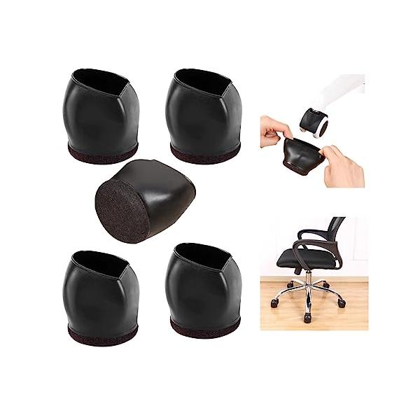 ブラック/-/happykau・床をキズつける心配なしキャスターストッパーの底にフェルト素材を使用。衝撃を吸収し、床を傷つけず、キャスター自体の傷つきも防止。床を保護し、キズつけを予防するのに最適・騒音防止・キズ防止・防音対策底部にはフェル...