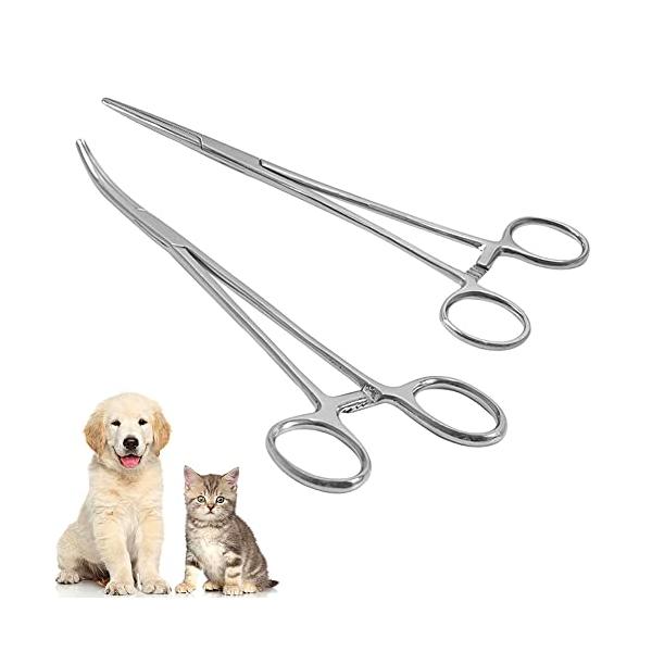 他サイト： 鉗子 2個セット かんし 14cm ステンレス製 たわみ ストレート タイプ Dorasu ペット用鉗子 ペットの毛抜き プライヤー 犬猫 耳掃の商品画像