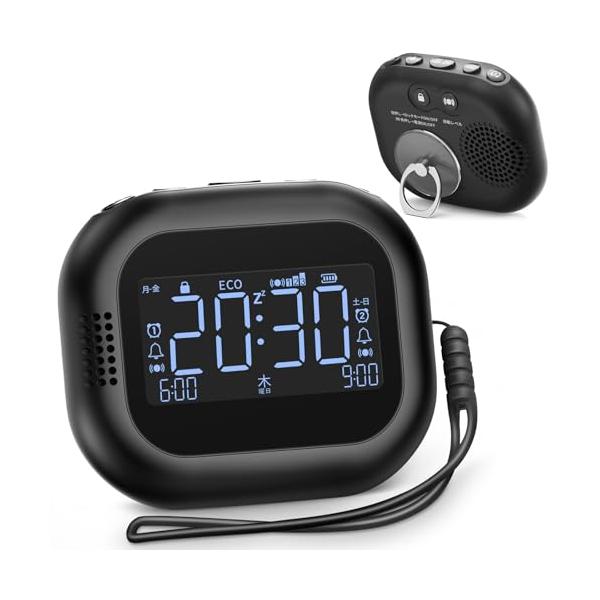 ブラック/小/LS-new1-NZ・Color:ブラック・[2026新登場]2026新しいバージョンが登場します。液晶画面にアラーム１とアラーム２の時間が同時に表示されるので、いつでもアラーム時間が確認できて嬉しいです。忘れっぽい方に最適。...