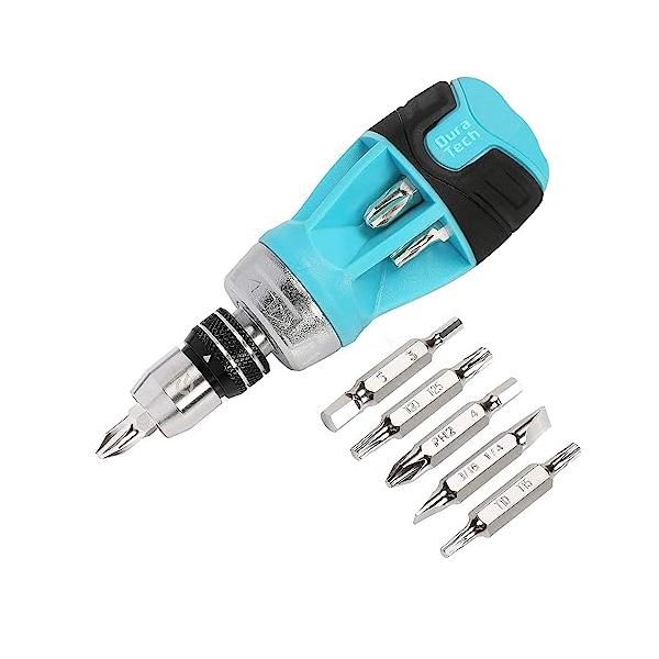 他サイト： DURATECH 差替ドライバー ドライバーセット 12-IN-1 ラチェットドライバー クイックリリースタイプ ビット6本組 スタビードライバの商品画像