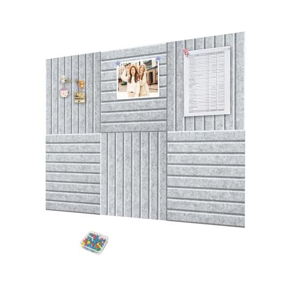 垂直バー ホワイト/90x60cm（6枚入り）/-・Size:90x60cm（6枚入り）Color:垂直バー ホワイト・環境に優しく安全な素材：フェルトボードは、従来のコルクボードに代わる現代的な製品で、接着剤や化学薬品を使用せず、安全で無...