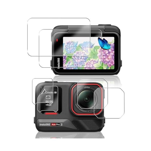 2+2+2枚セット 対応 Insta360 Ace Pro 2 ガラスフィルム + カメラ