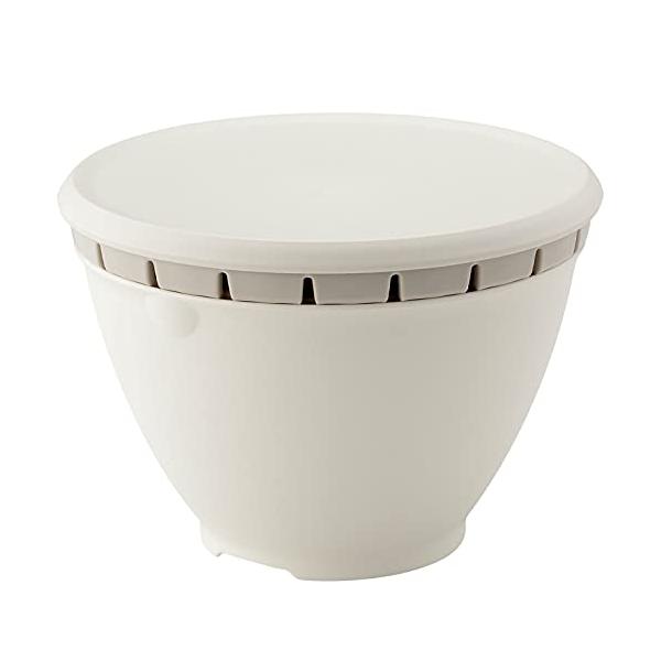 他サイト： リス ザル ボウル セット ふた付きボールコランダー 2.6L L ホワイト 22cm リベラリスタ 電子レンジ対応 日本製の商品画像