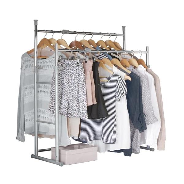 他サイト： 「アイリスオーヤマ ハンガーラック 押入れ 伸縮幅75~130cm 耐荷重30kg ストッパー付き パイプハンガー OSH-Y27 」の商品画像