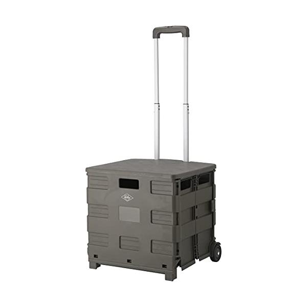 他サイト： 不二貿易 キャリーカート 折りたたみ ショッピングカート 幅45×奥行38×高さ99cm カーキ アウトドア コンパクト 蓋付き 耐荷重30kgの商品画像
