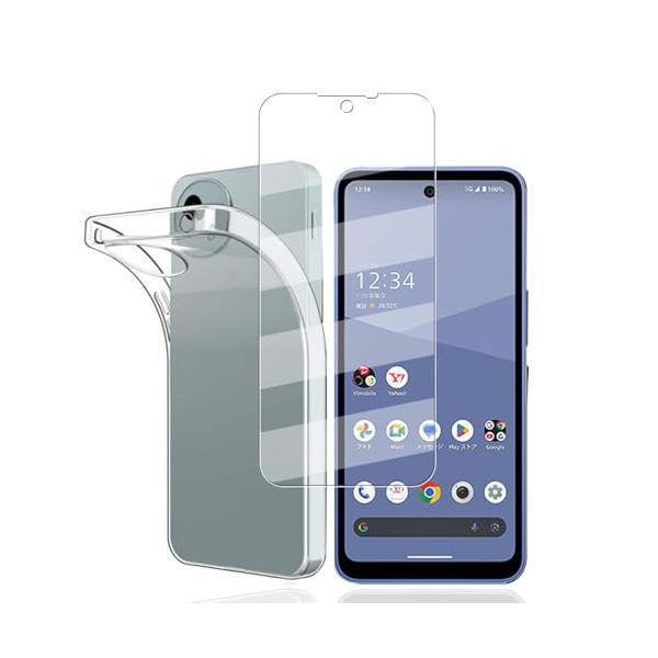 1枚ガラスフィルム+ ケース対応AQUOS wish5 SH-52Fケース クリア 薄型
