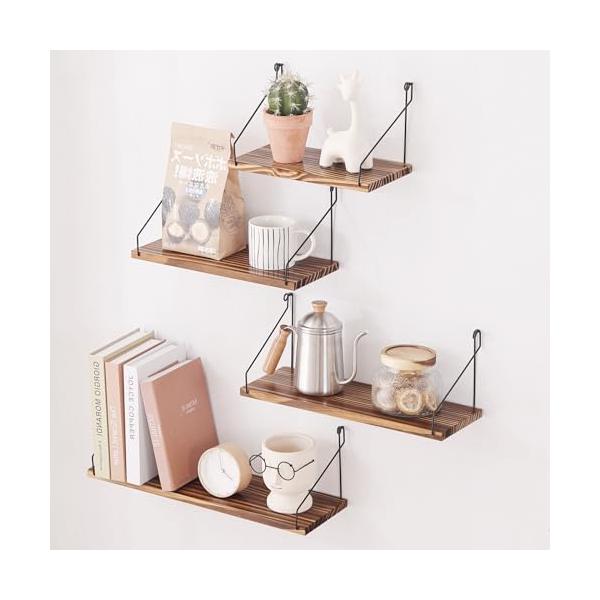 ウォールシェルフ 壁を傷つけない29+36+42+50cm4点セット 壁掛け棚