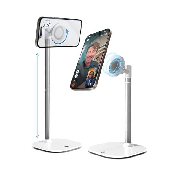 Modernクリームホワイト/-/CPR231WHT070・Color:クリームホワイト・デスクにぴったりなMagSafe対応スマホスタンド iPhone 15 (Pro Max Plus)/14/13/12シリーズに最適な、磁力で簡単に取...