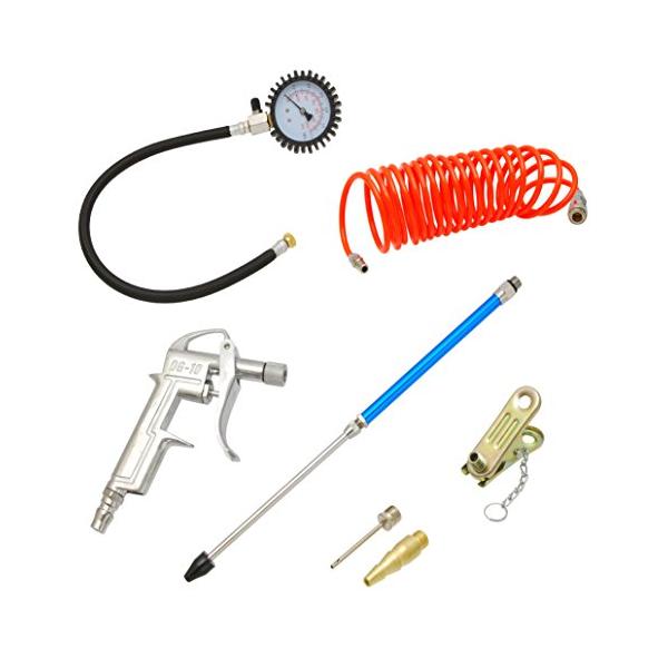 他サイト： 高儀 エアーツールキット 7pcs ATL-700 EARTH MAN エアーコンプレッサーパーツ 空気圧の確認 空気入れ 吹き飛ばし エアダスの商品画像