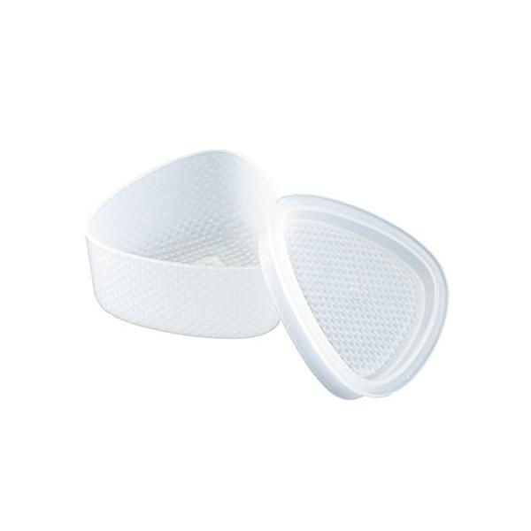 おにぎり型 大透明/-/WE-116・Style:おにぎり型 大・パッケージ個数:1・サイズ:75×75×38mm・材質:ポリプロピレン(耐熱温度120℃/耐冷温度?20℃)・製品重量:30g・おにぎりが簡単に作れます。・食器洗い乾燥機対応。