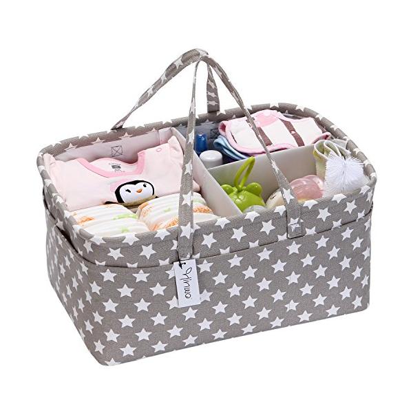 グレー　スター/17.7x13x8.3 Inch (Pack of 1)/HWSB0002・Color:グレー　スター・パッケージ個数:1・スペース活用３面でマジックテープが付いて仕切り、収納ボックスの中を分割することができ、よって簡単に大...