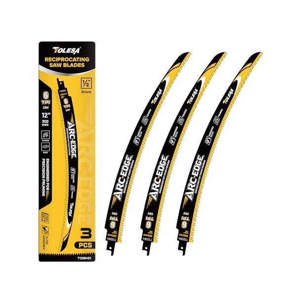 TOLESA レシプロソー替刃 生木用 曲刃 全長300mm 6山 レシプロソー