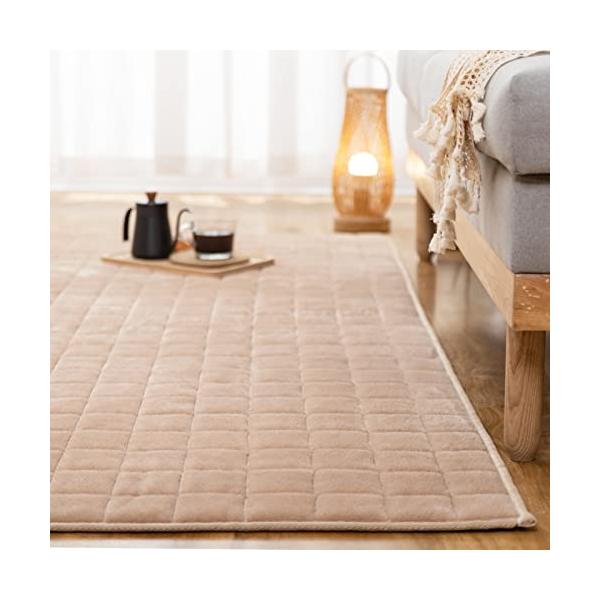 他サイト： VK Living カーペット キルトラグ ラグマット 絨毯 ラグ 190×190cm(約2畳) 洗える 滑り止め付 防ダニ 抗菌 防臭 1年中の商品画像