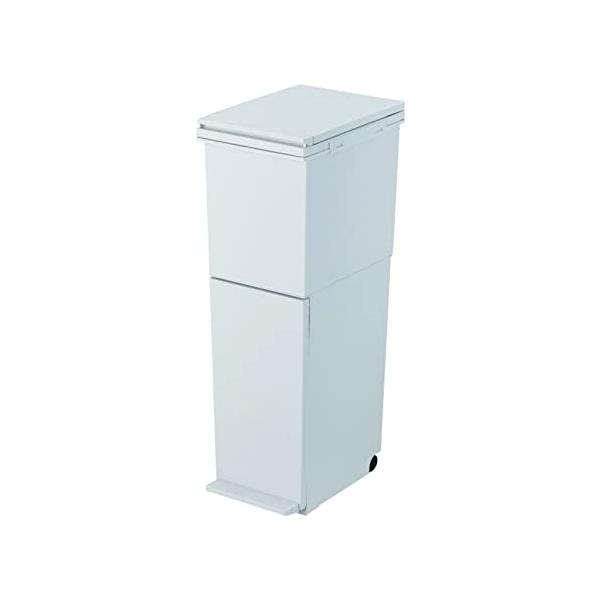 他サイト： アスベル フタ付きゴミ箱 ペダル2段スリム 防臭 38L 白 生ごみ おむつ A6888の商品画像