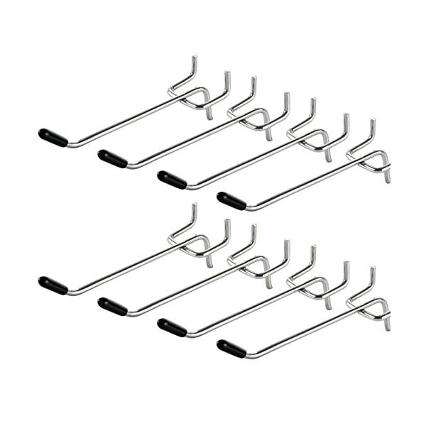 カジュアル銀 10cm 100本/板厚4?6mm/-・Color:銀 10cm 100本・「商品情報」 有孔ボード フックは約4-6MMの厚さの板に適用し、銀色な炭素鋼で製造し、2.5穴間隔、3.5MM、長さが10CMです。黒い3.5MMプ...