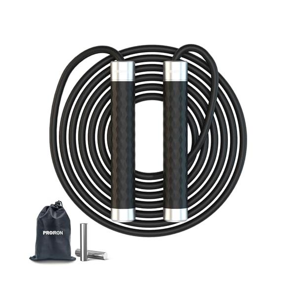 他サイト： PROIRON 縄跳び ダイエット 重い トレーニング用 大人用 なわとび アルミニウム製ハンドル 収納袋付きの商品画像