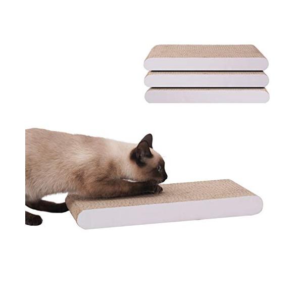 他サイト： PEOPLE&amp;PETS 猫爪とぎ 段ボール天然素材 猫おもちゃ 両面使える 耐久 シンプル L 3個パック ブラウン白いの商品画像