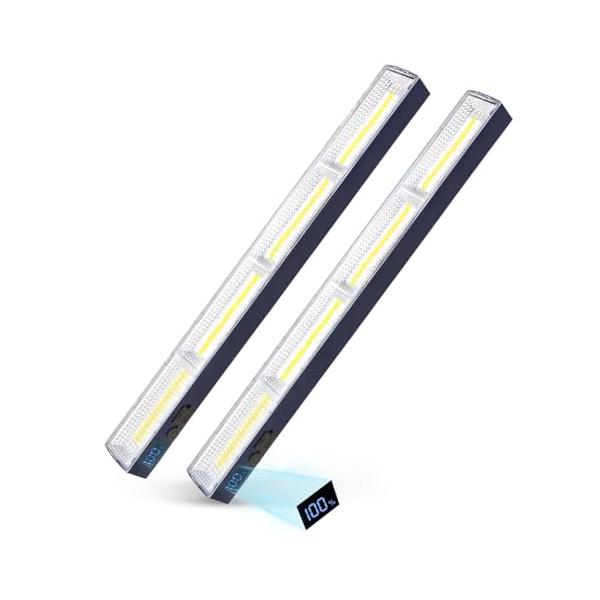 LETOUR LEDライト 充電式 2個セット 作業用ライト 取付簡単 大容量 残量表示 Type-C充電 超高輝度 三色温 無階段調光 多機能