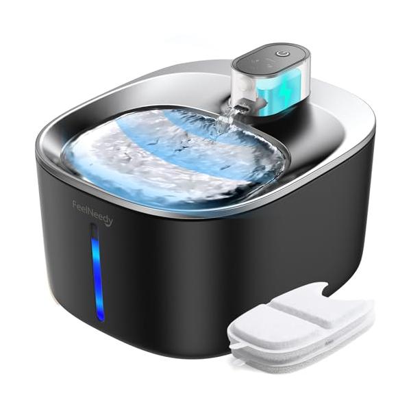 FEELNEEDY 猫 水飲み器 コードレス 充電式 4L大容量 活性炭