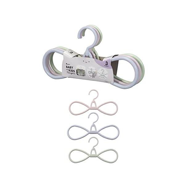 8の字3本組カラフル/ベビー＆キッズ/4573306867760・Style:8の字3本組・パッケージ個数:1・ベビー服や子供服も専用のハンガーでキレイに干せる！使いやすさにこだわった「風を通して乾かしやすいベビー＆キッズハンガー3本組」・...
